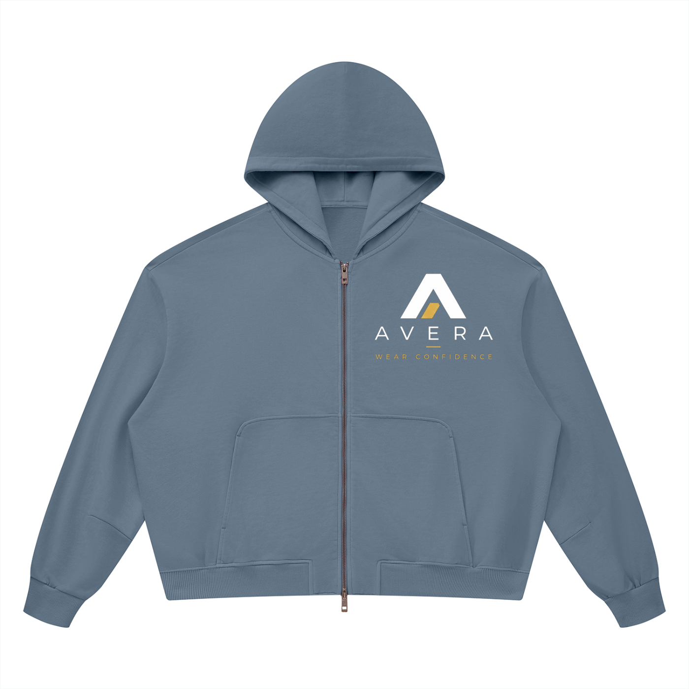 Unisex Vintage Wash Boxy Full Zip Hoodie