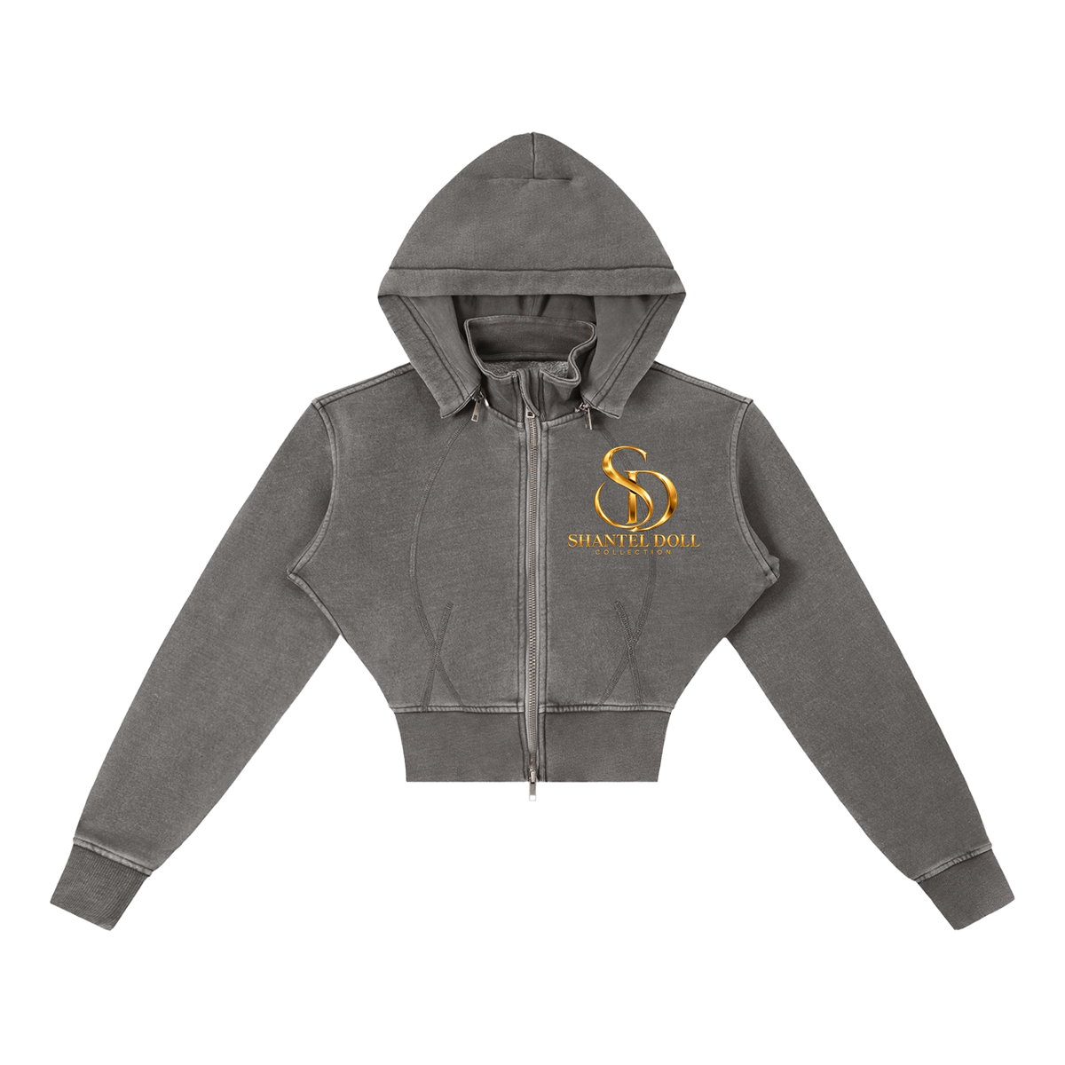 Vintage Washed Cropped Fleece Hoodie