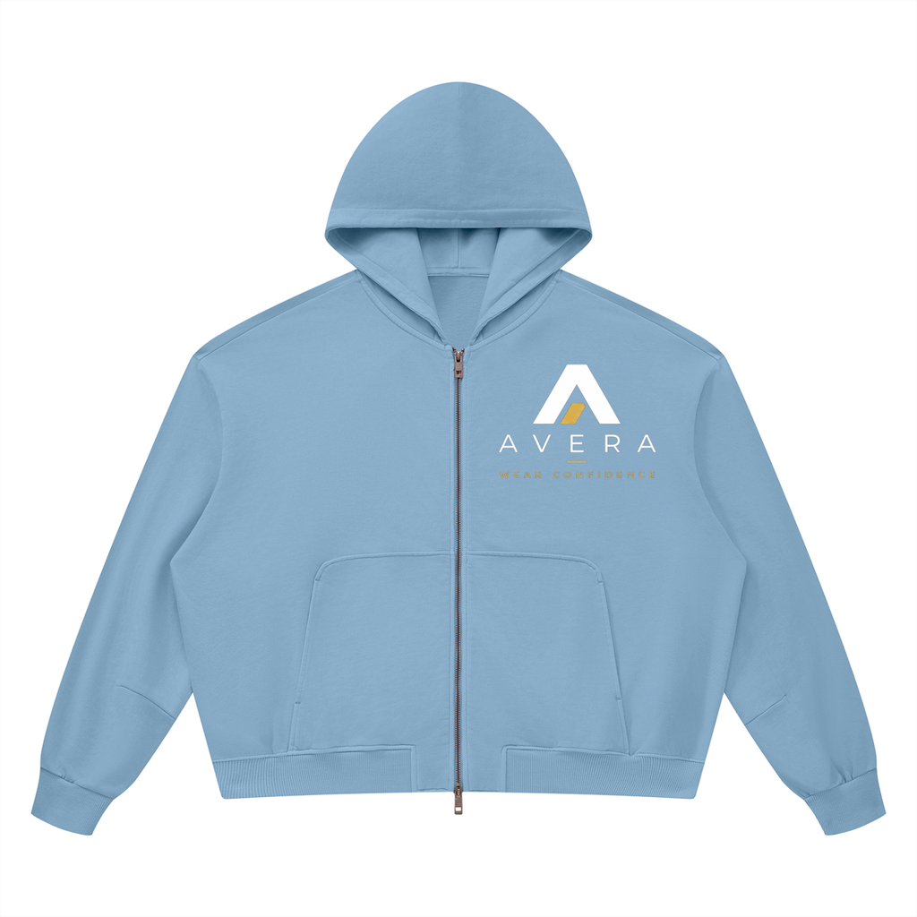 Unisex Vintage Wash Boxy Full Zip Hoodie