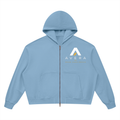 Unisex Vintage Wash Boxy Full Zip Hoodie