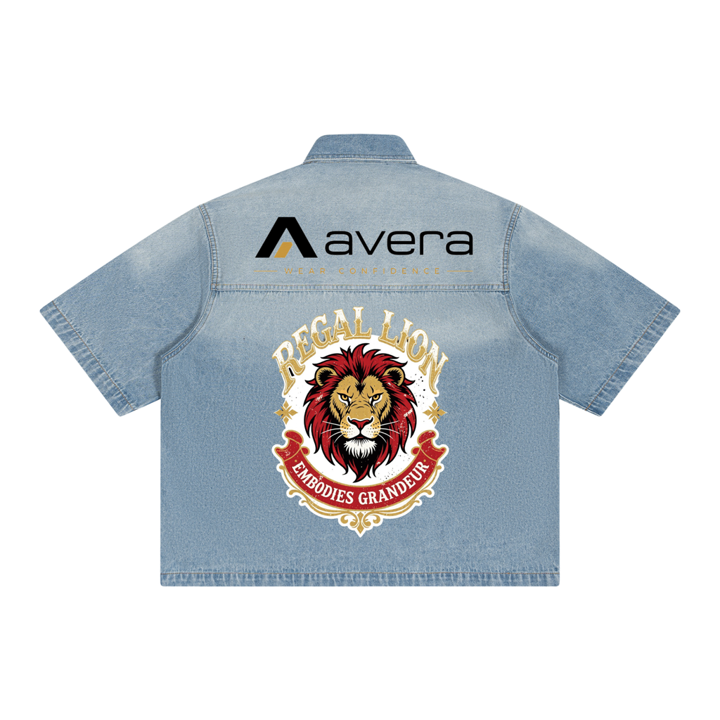 Unisex Vintage Wash Boxy Short Denim Shirt