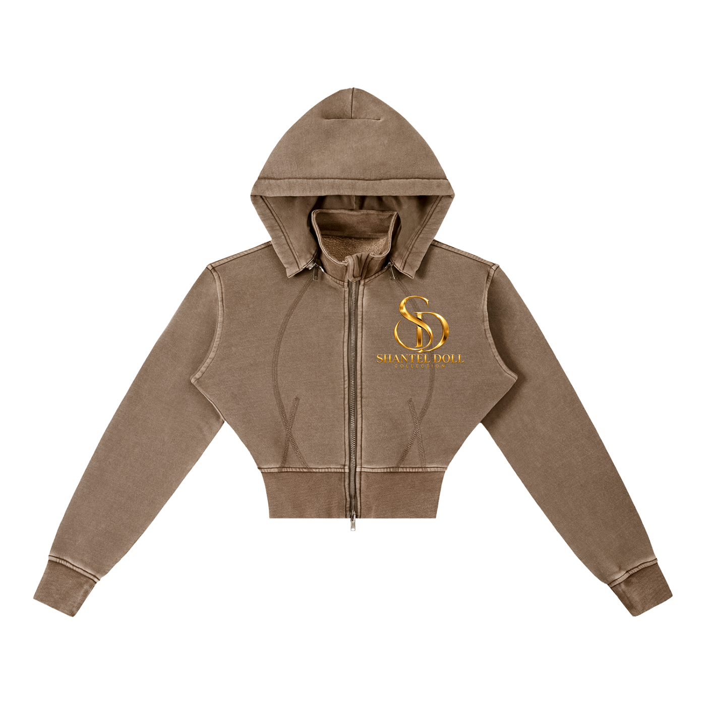 Vintage Washed Cropped Fleece Hoodie