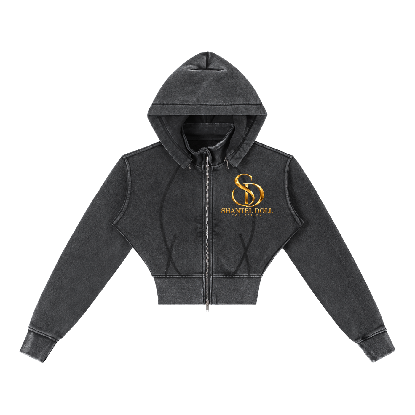 Vintage Washed Cropped Fleece Hoodie