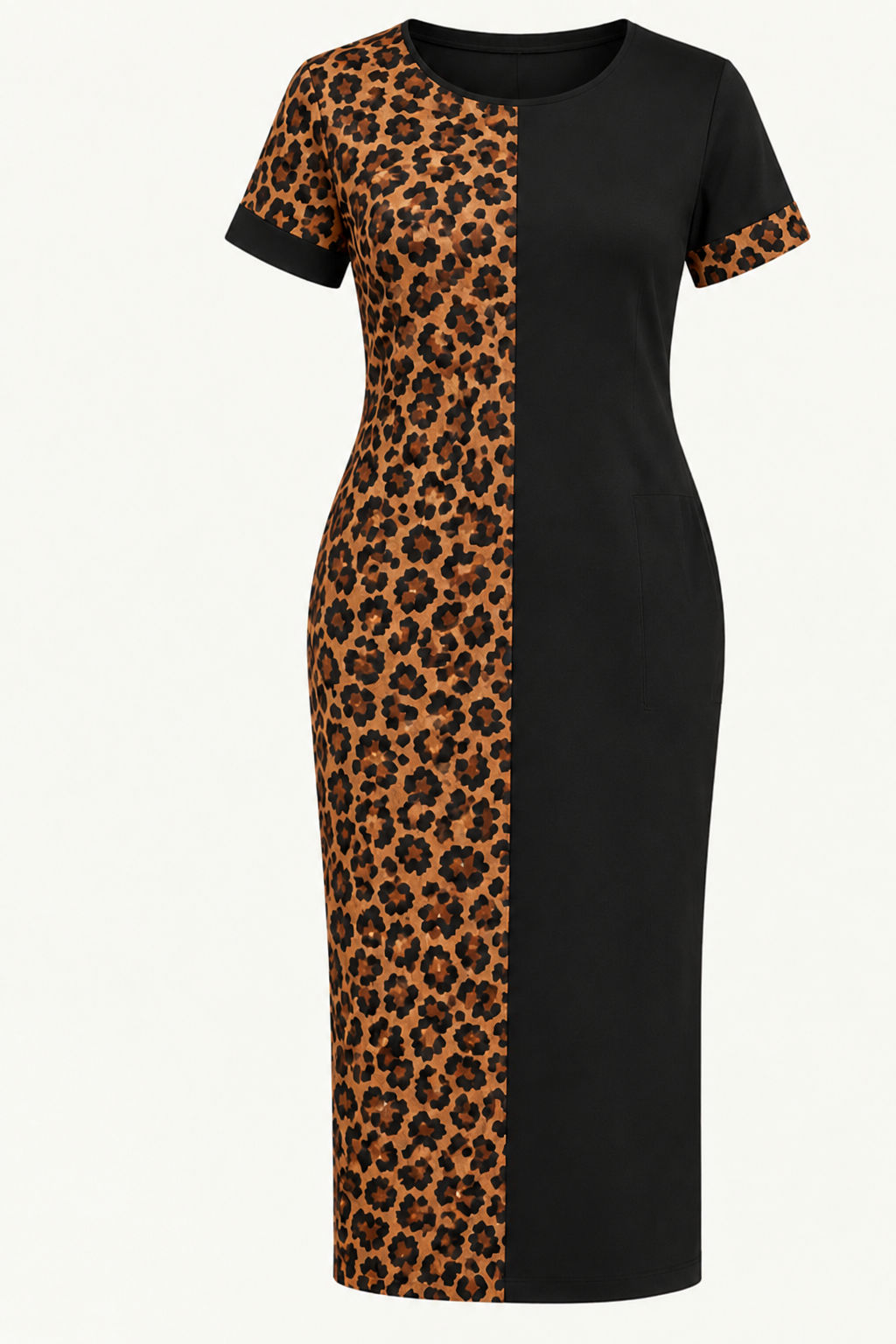 Leopard-Print Midi Dress